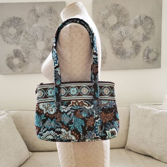 Vera Bradley Vintage Java Blue Shoulder Handbag - Picture 4 of 12